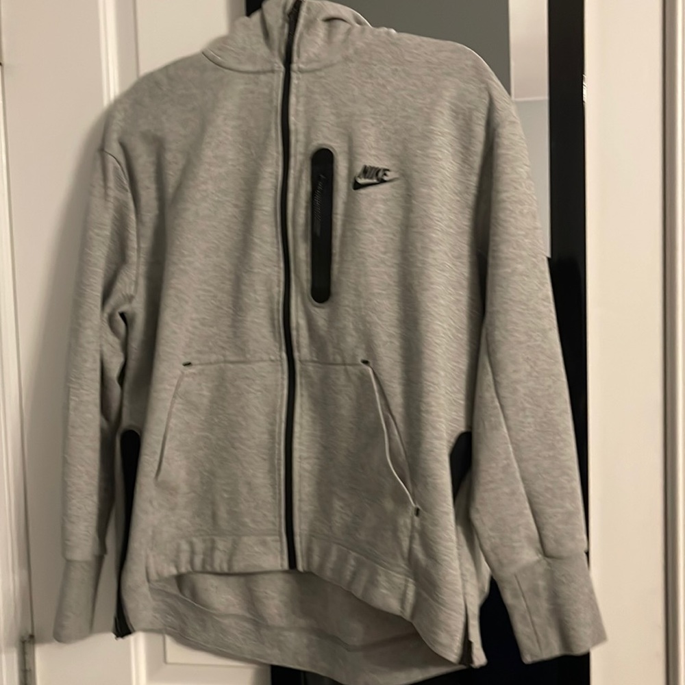 Grey and black Nike tech hoodie